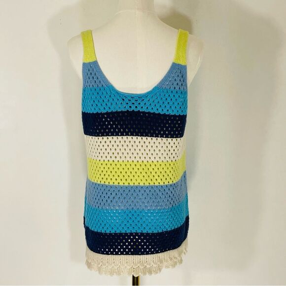 Design 365 Crocheted Blue, Yellow, & White Tank Top Size L - Picture 3 of 9
